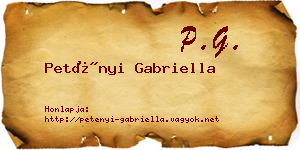 Petényi Gabriella névjegykártya